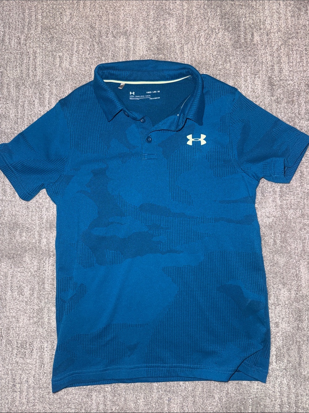 Under Armour Blue Short-Sleeve Polo with Logo